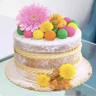 Goldene Kuchenplatte 12 Zoll Food Grade Round Kuchenfach für Kuchenverpackung