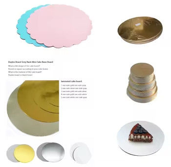 Mini Gold Karton Kuchenbasis, Weiß Kuchen Boden Karton für Kuchenboxen OEM